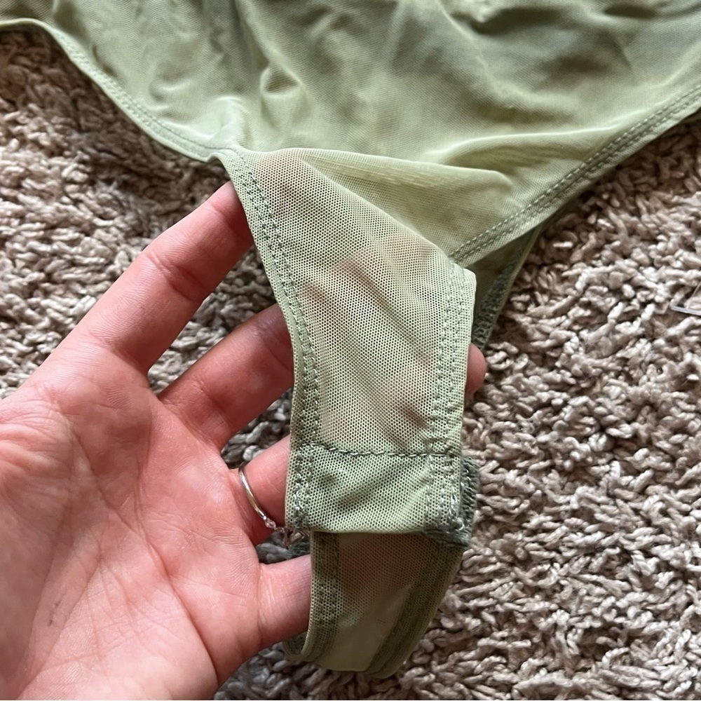Olive green Fore Body suit with lace straps - Picture 3 of 7